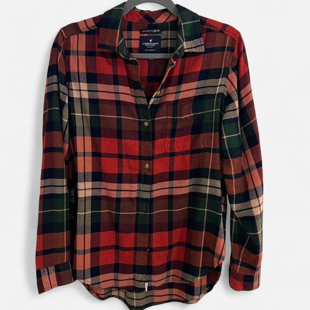 American Eagle Outfitters “ahh-mazingly soft” Boyfriend Fit Plaid Button Down